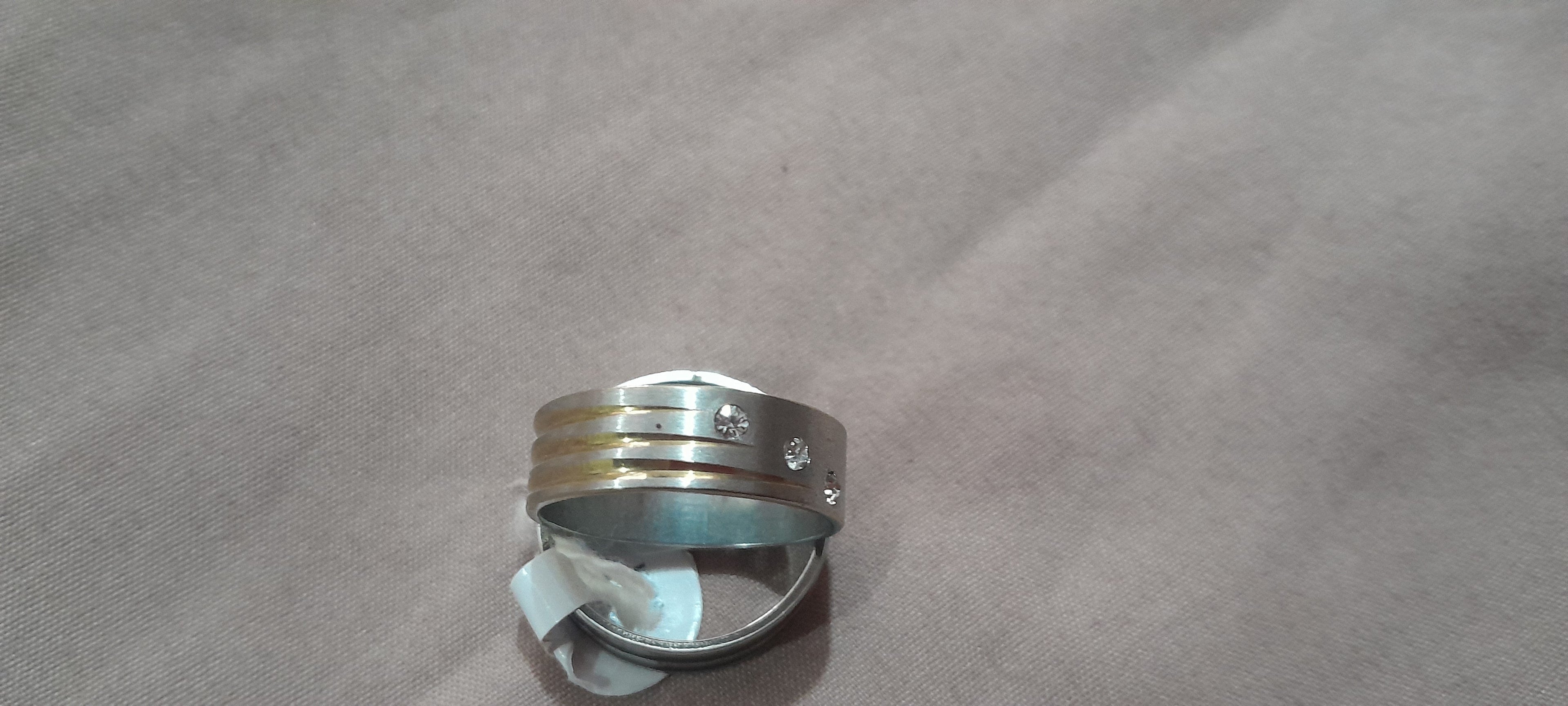 Anillo Masculino Acero Bicolor - foto original