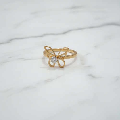 Anillo Mariposa Dorado - foto profesional