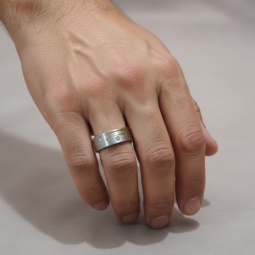 Anillo Masculino - mano de hombre